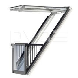 Velux Cabrio-Dachfenster Thermo 2 Holz weiss Aluminium GDL 2066